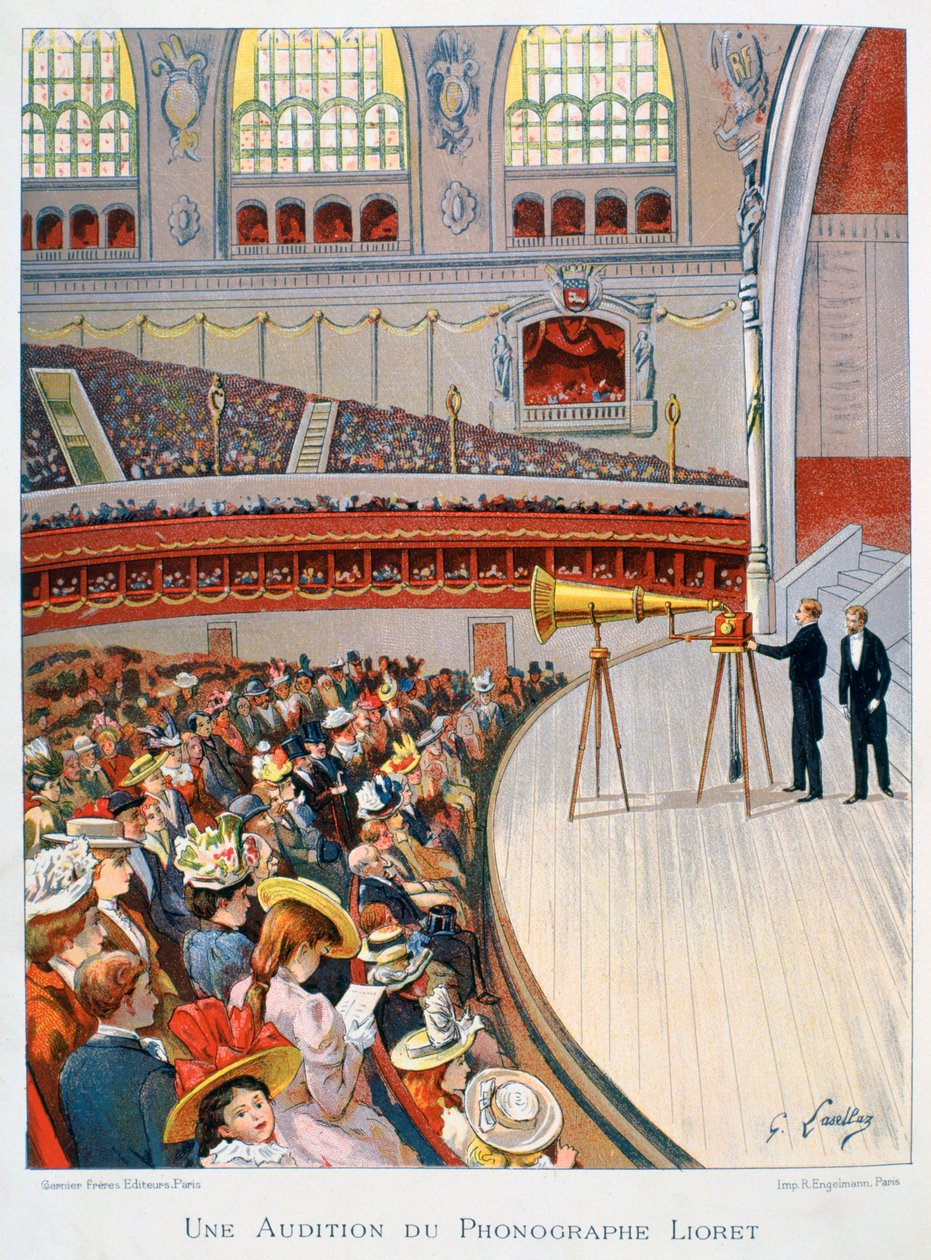 Fonograaf of Grammofoon Display door Gustave Francois Lasellaz