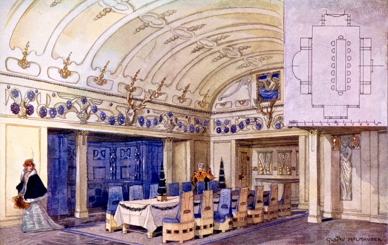 Duitse Eetzaal, begin 20e eeuw door Gustave Halmhuber