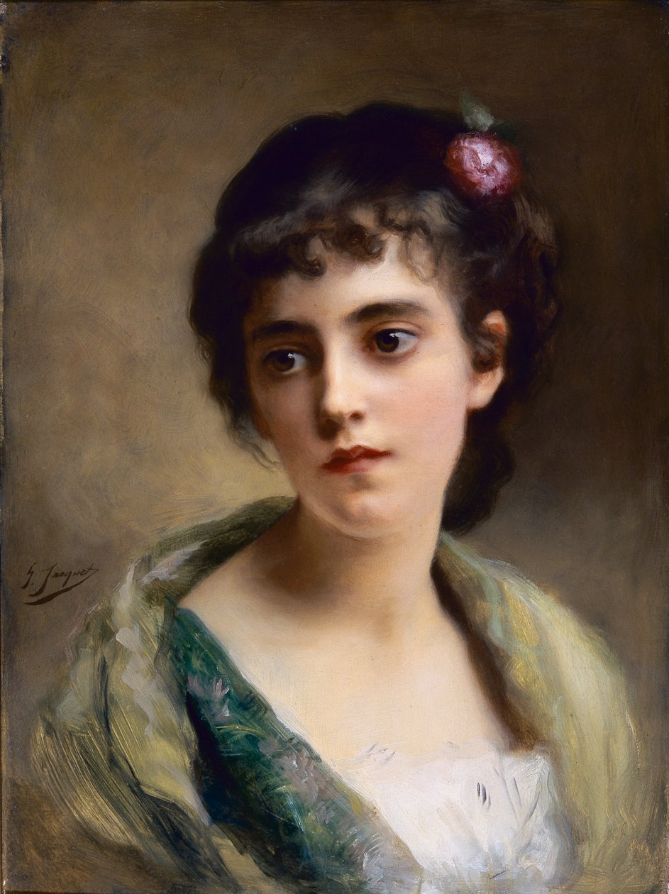 Hoofd van een meisje door Gustave Jacquet