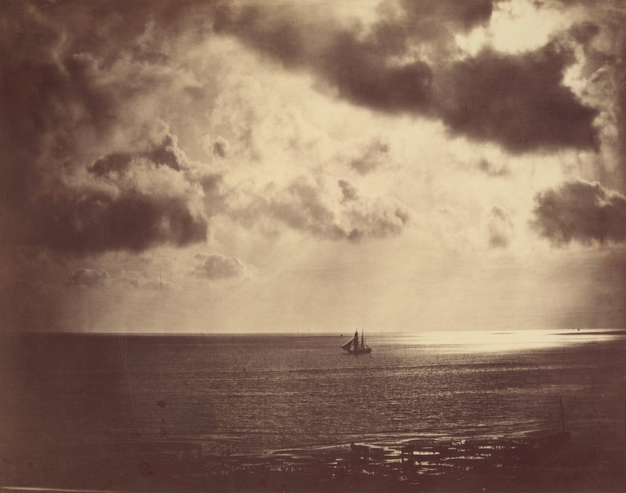 Brig op het water,1856 (foto) door Gustave Le Gray