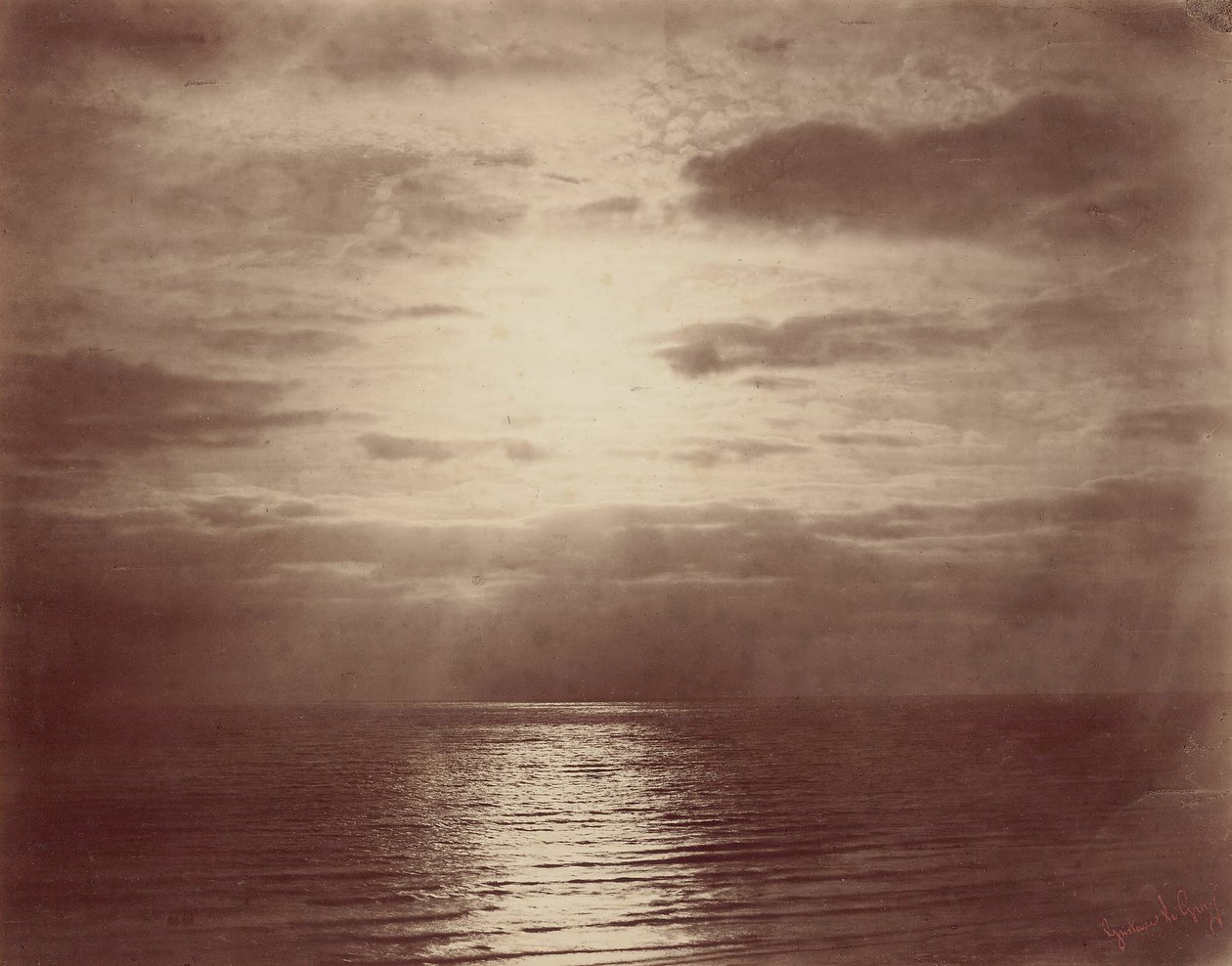 Zonlicht effect in de wolken-oceaan door Gustave Le Gray