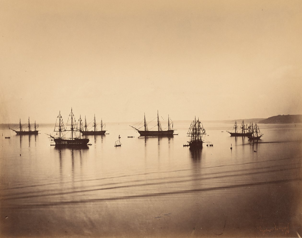 De Franse vloot, Cherbourg door Gustave Le Gray