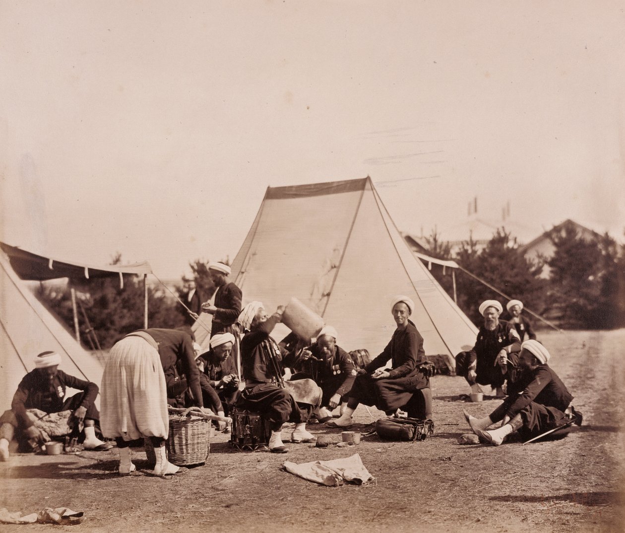 Maaltijd voor zoeaven door Gustave Le Gray