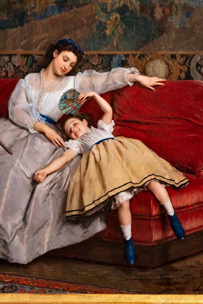 Vreugden van het moederschap (detail) door Gustave Léonard de Jonghe