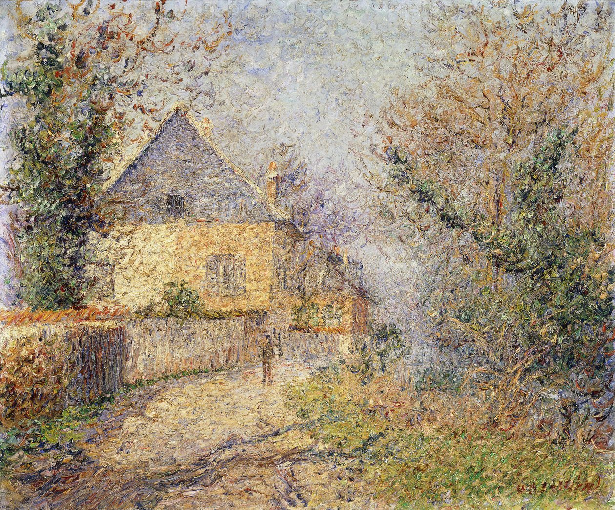 Huizen aan de oevers van de Eure, Louviers, 1902 door Gustave Loiseau