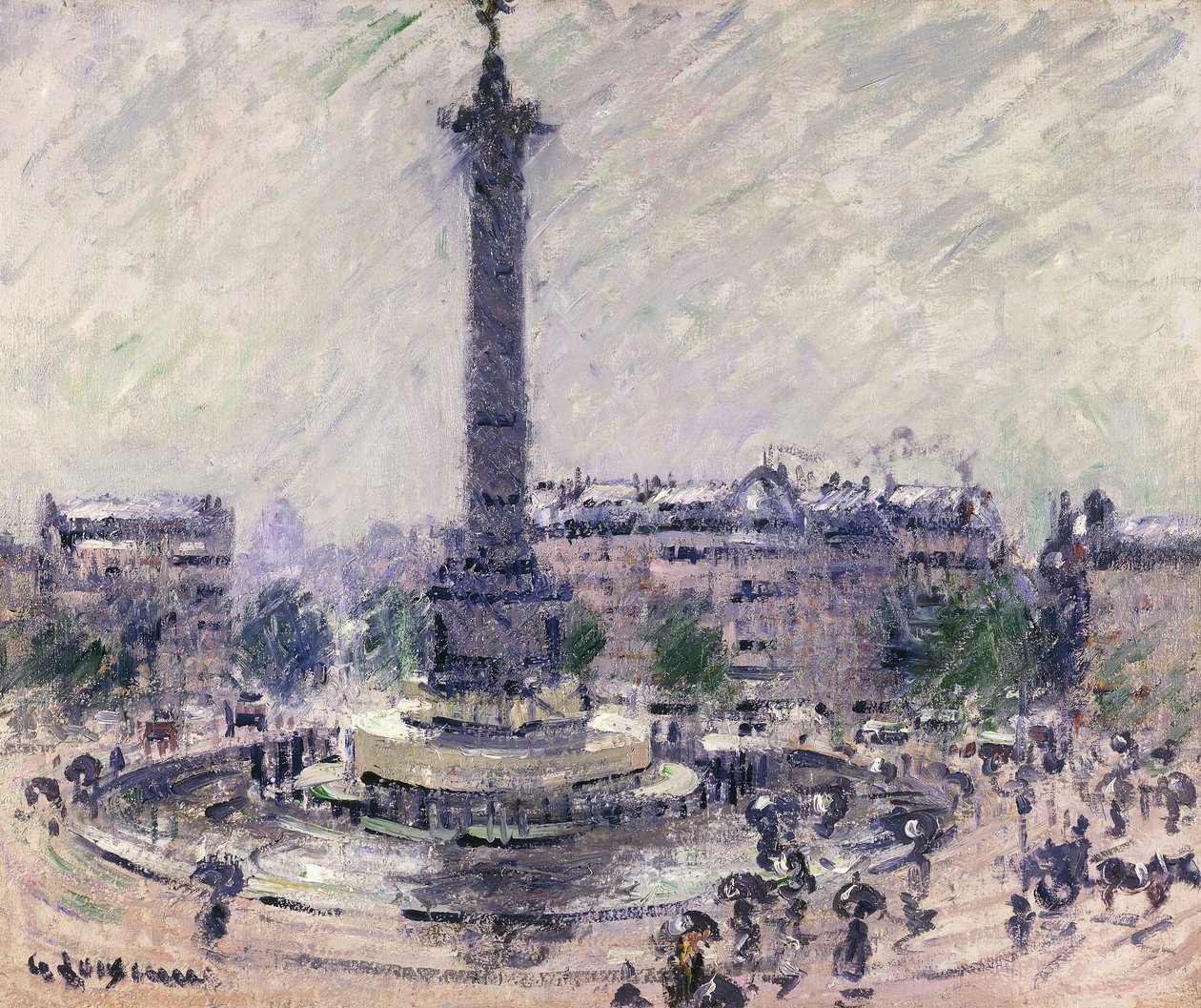 Parijs, Place de la Bastille, c.1922 door Gustave Loiseau