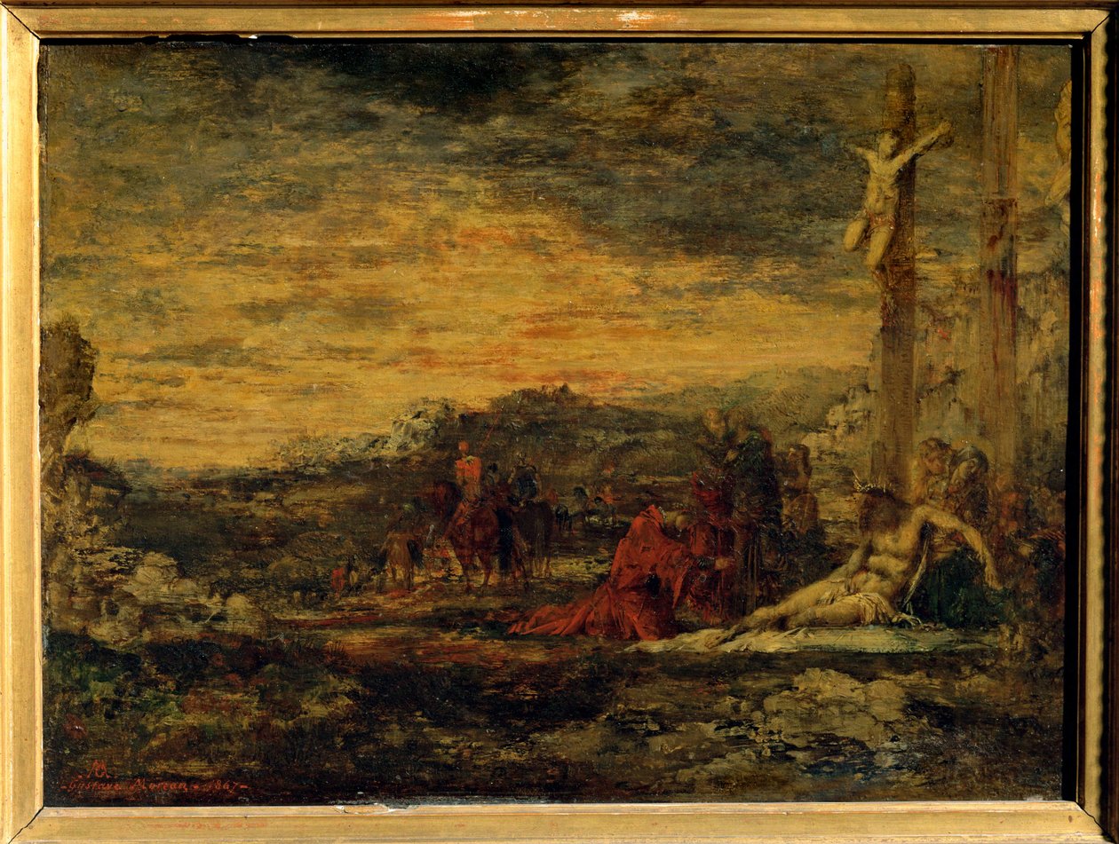 Calvarieberg (schilderij op hout) door Gustave Moreau