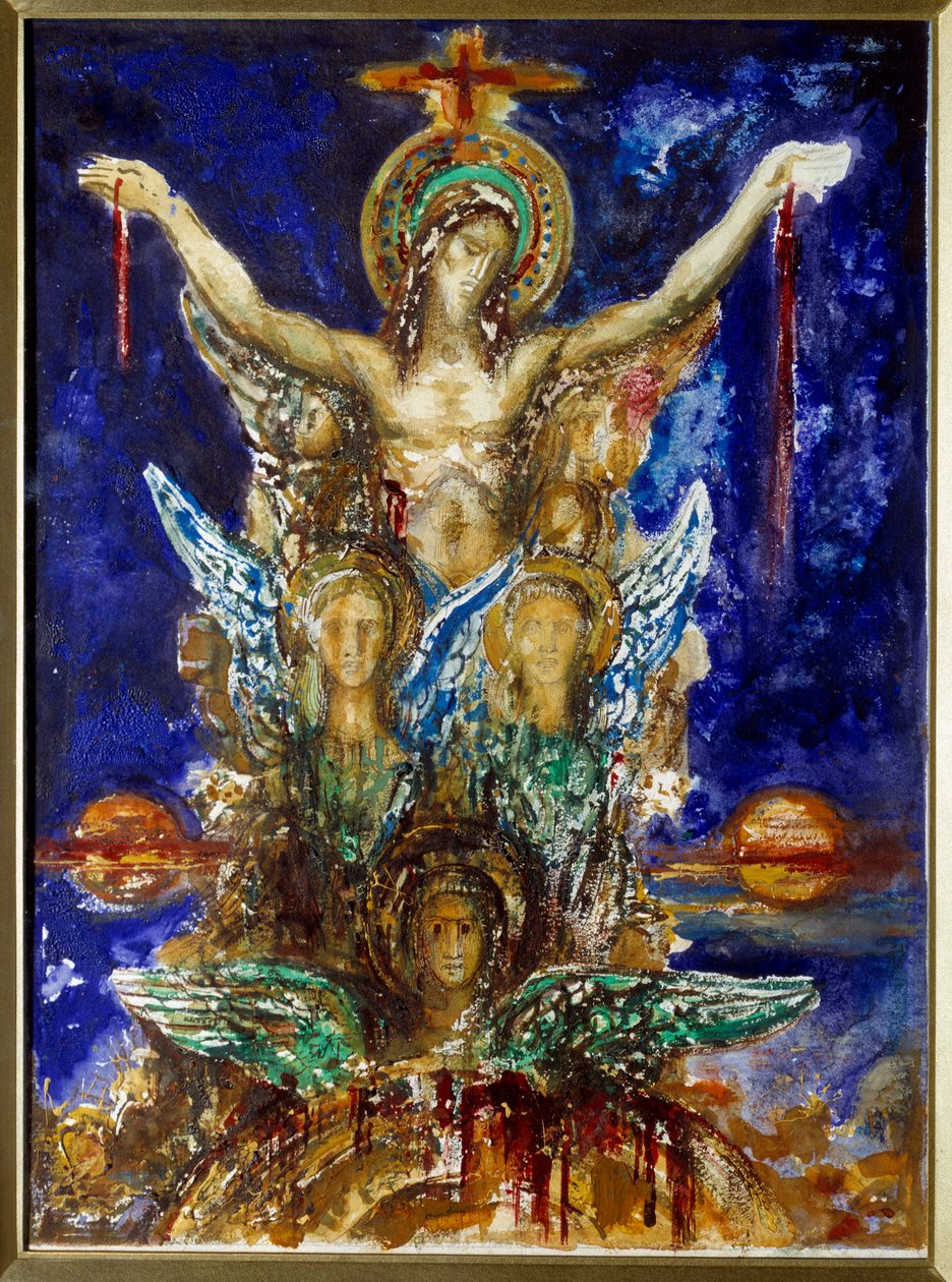 Christus de Verlosser Aquarel door Gustave Moreau door Gustave Moreau