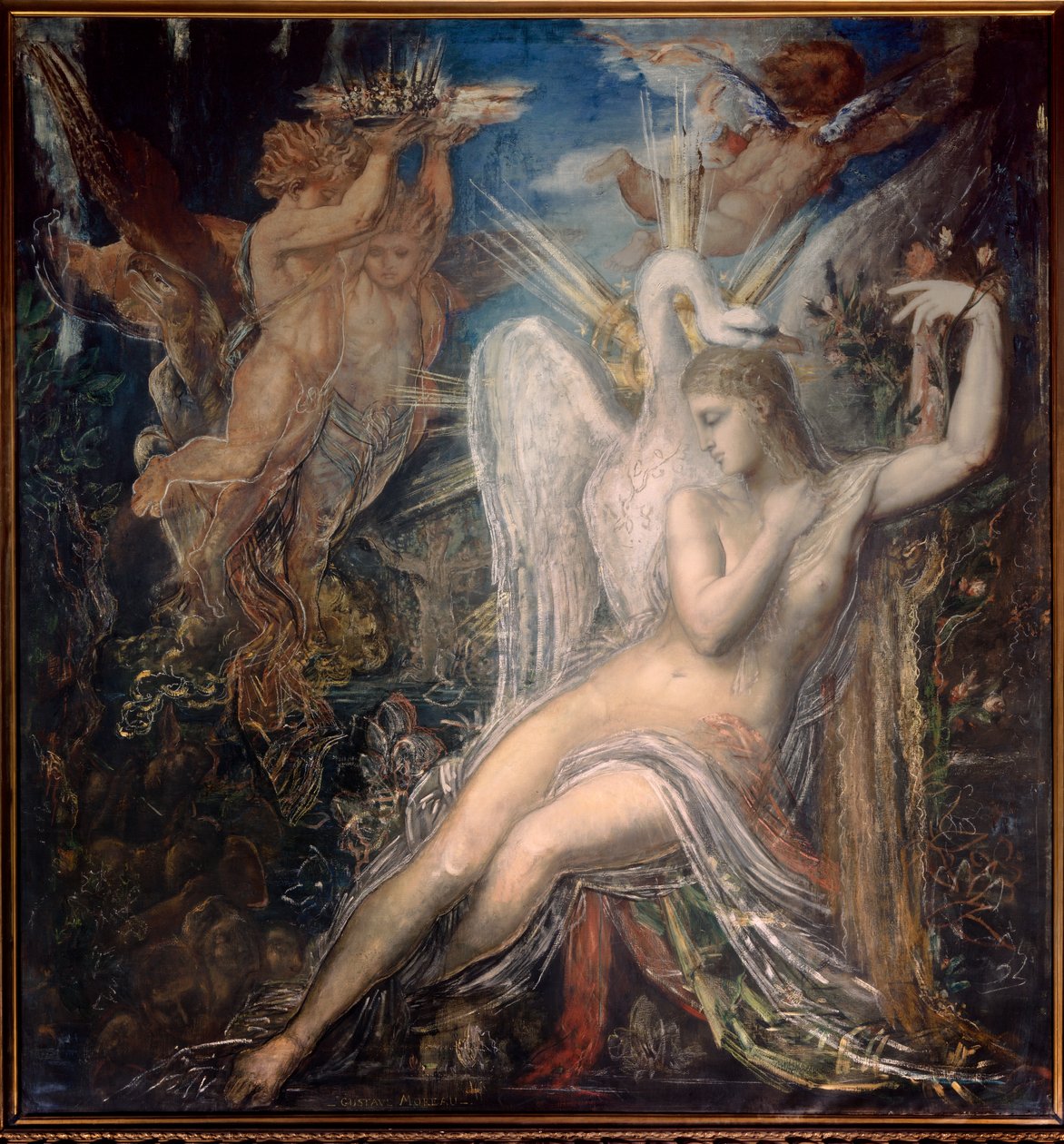 Leda en de zwaan door Gustave Moreau