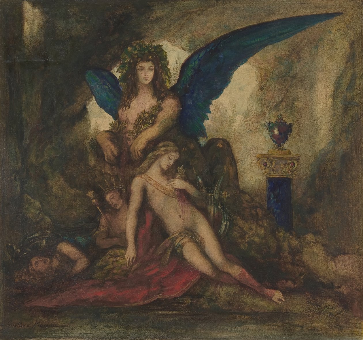 Sfinx in een grot Dichter, koning en krijger door Gustave Moreau
