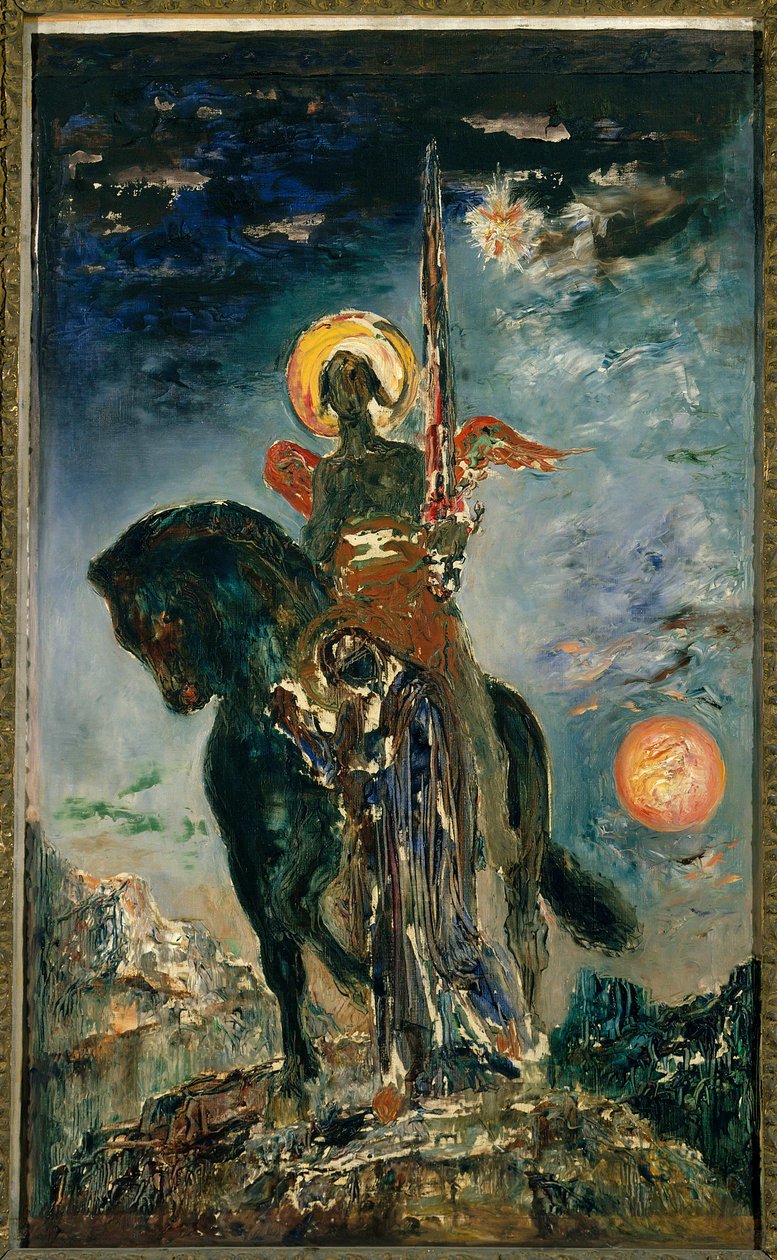 Het park en de engel des doods door Gustave Moreau