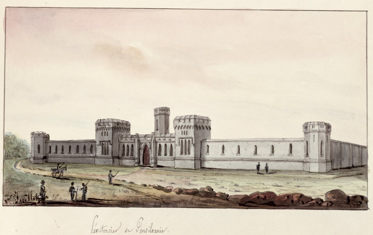 Penitentiaire inrichting in Pennsylvania, 1831 door Gustave de Beaumont