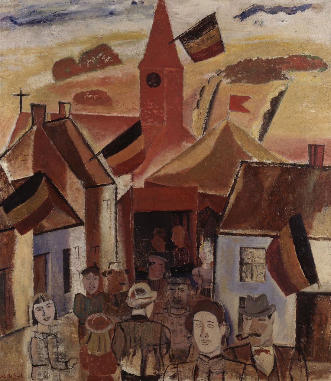 Dorpsfeest, ca.1930 (olieverf op doek) door Gustave de Smet
