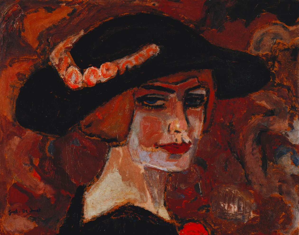 Jonge Vrouw met een Hoed door Gustave de Smet