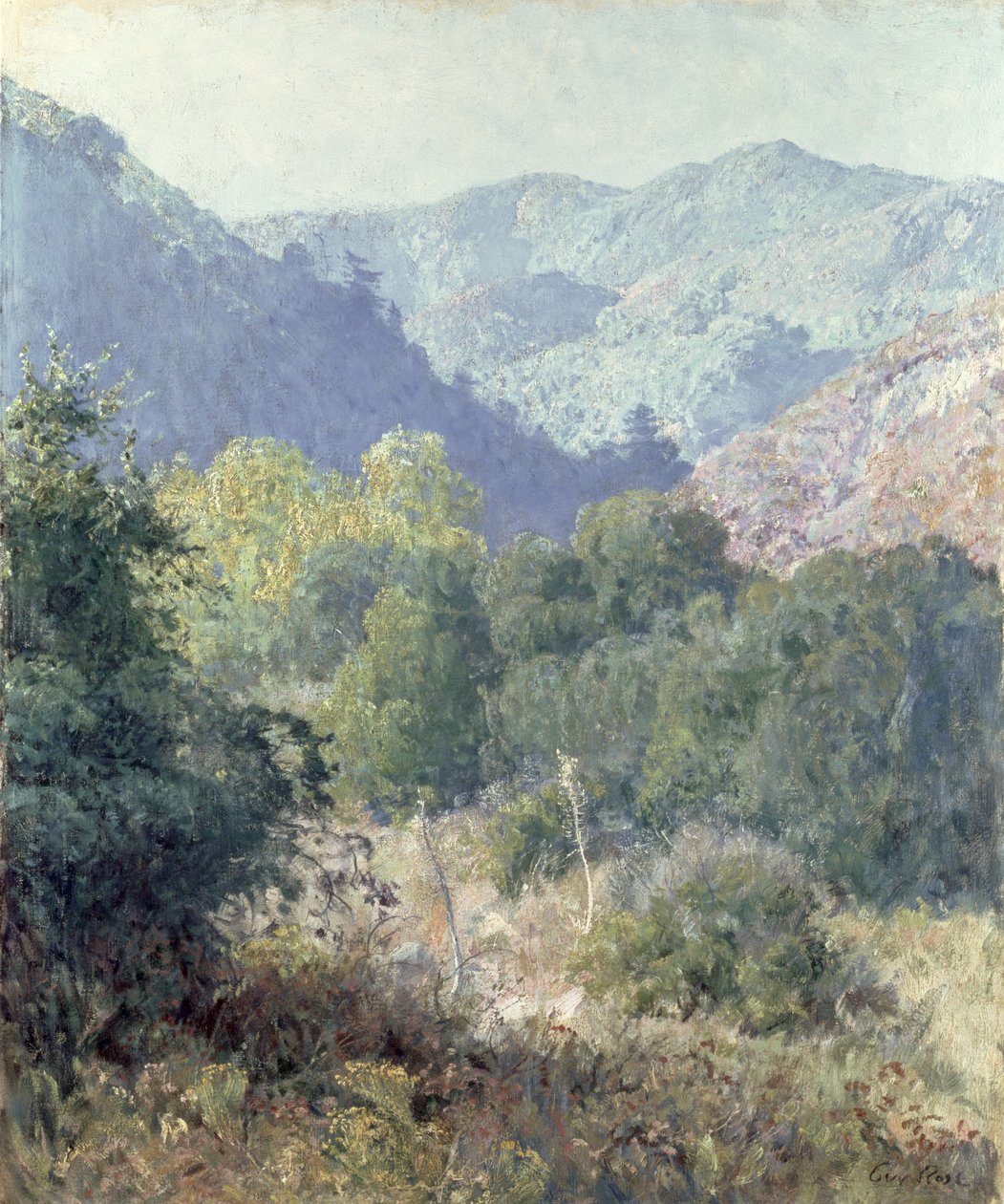 Uitzicht op de San Gabriel Mountains door Guy Rose