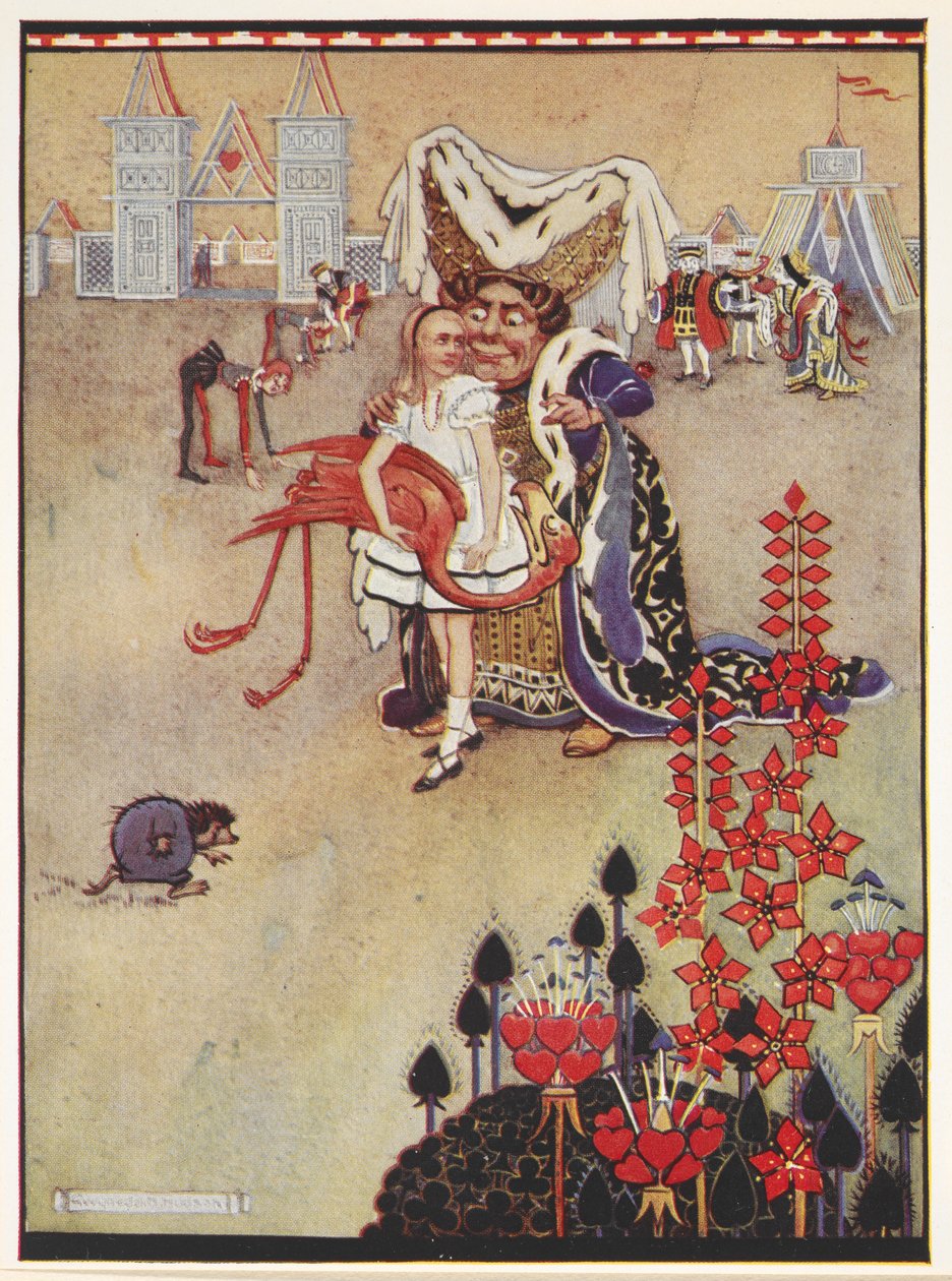 Alice en de Hertogin tijdens het croquetspel door Gwynedd M. Hudson