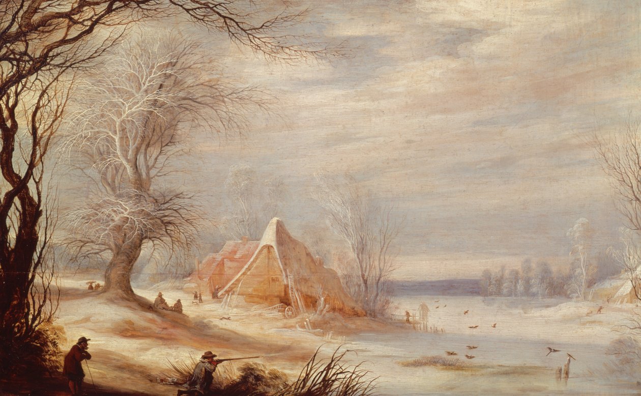 Winterlandschap door Gysbrecht Lytens or Leytens