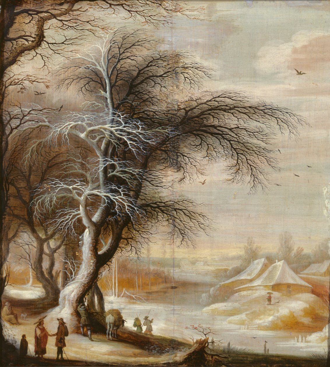 Winterlandschap door Gysbrecht Lytens or Leytens