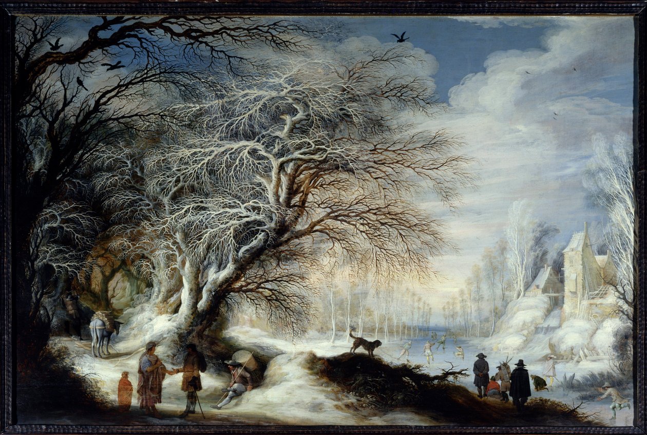 Winterlandschap door Gysbrecht Lytens or Leytens