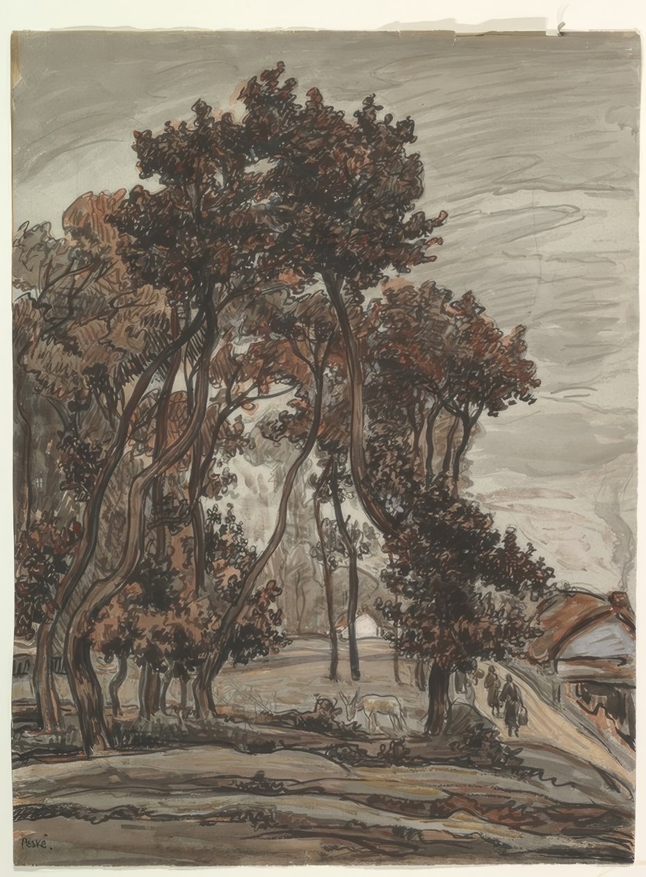 Landschap in de buurt van Saint Jean de Mont door Géza Peske