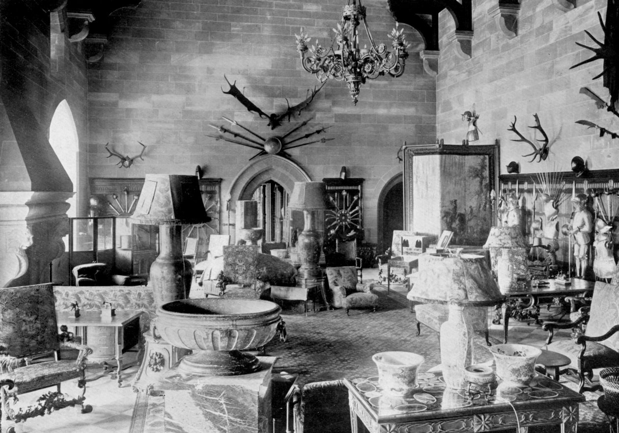 De Grote Zaal, Warwick Castle, 1924-1926 door HN King