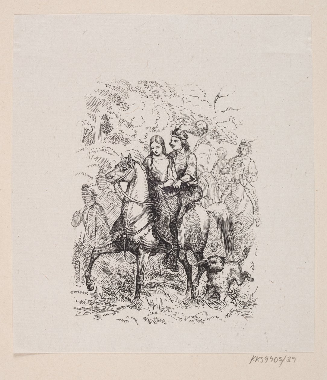Illustratie voor "De wilde Zwanen" in H.C. Andersen, "Sprookjes en Verhalen", Deel 1 door H.P. Hansen