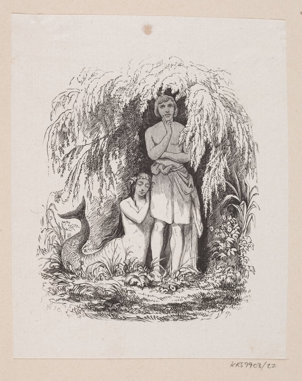 Illustratie voor "De Kleine Zeemeermin" in H.C. Andersen, "Sprookjes en Verhalen", Deel 1 door H.P. Hansen