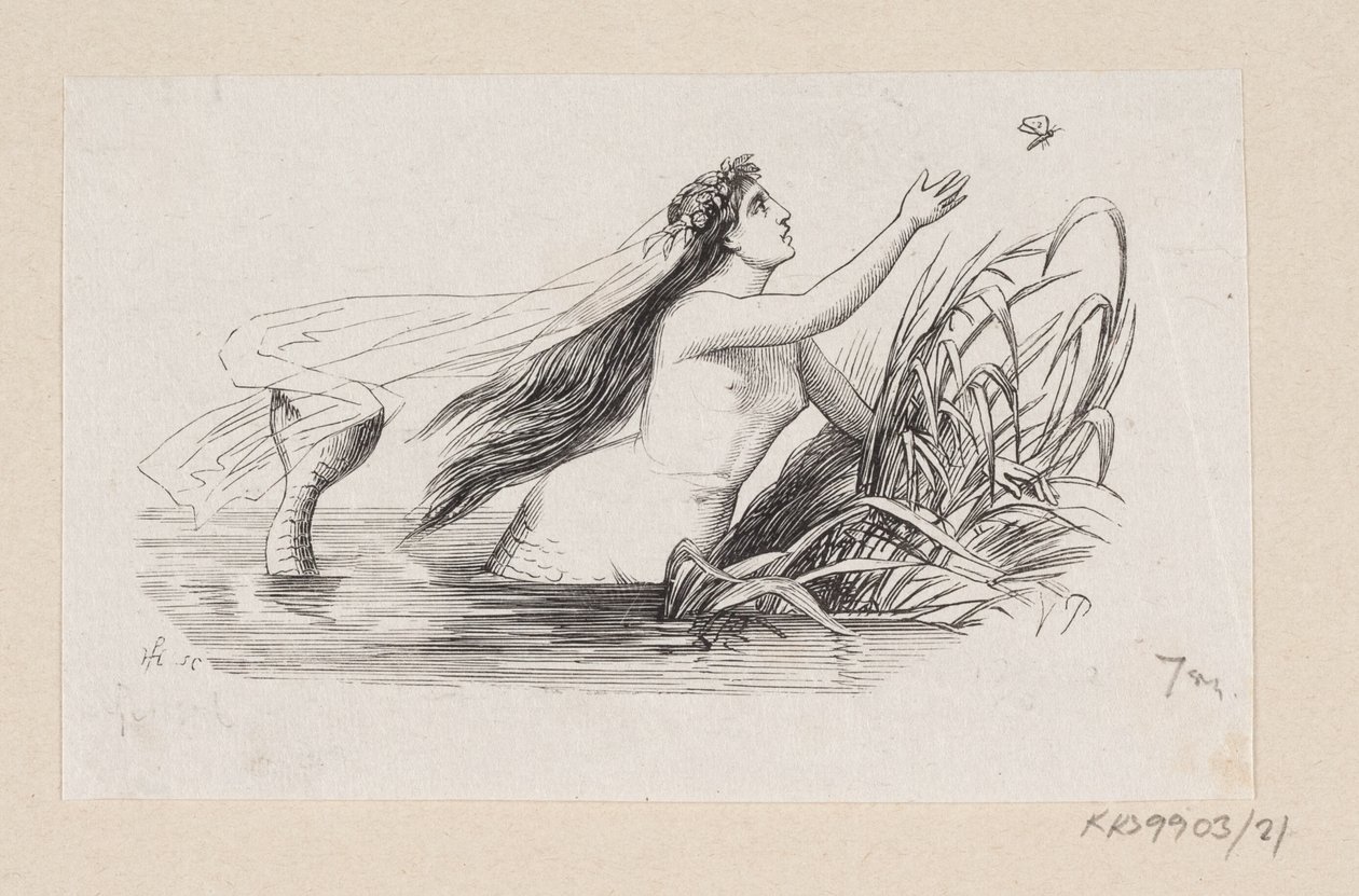 Illustratie voor "De Kleine Zeemeermin" in H.C. Andersen, "Sprookjes en Verhalen", Deel 1 door H.P. Hansen
