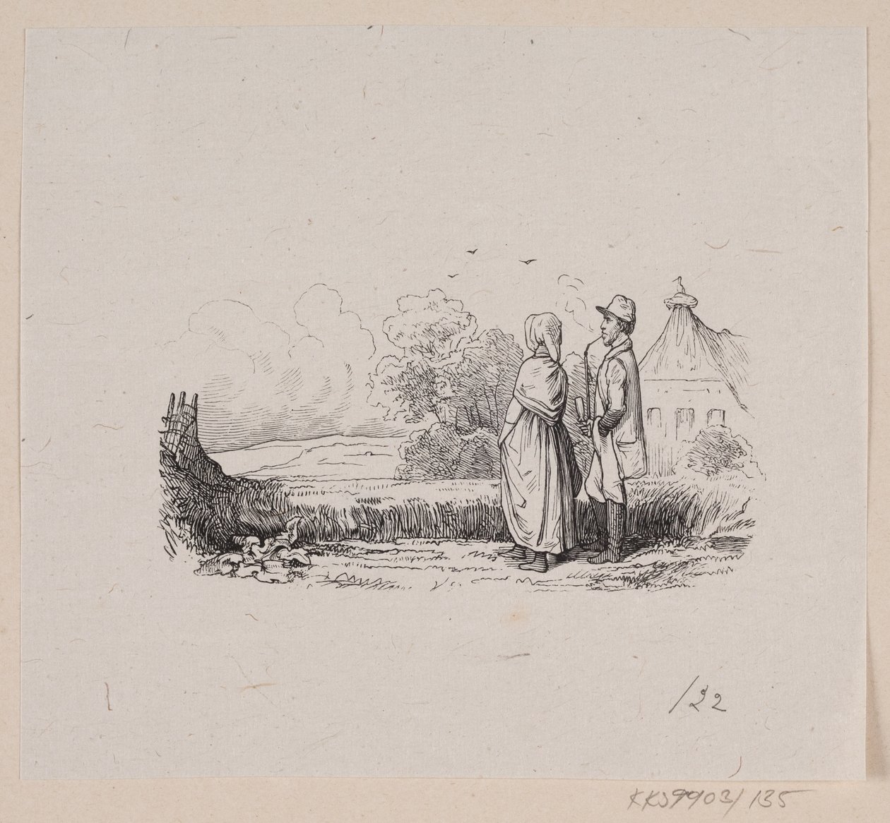 Illustratie voor "De Vlas" in H.C. Andersen, "Sprookjes en Verhalen", Deel 2 door H.P. Hansen