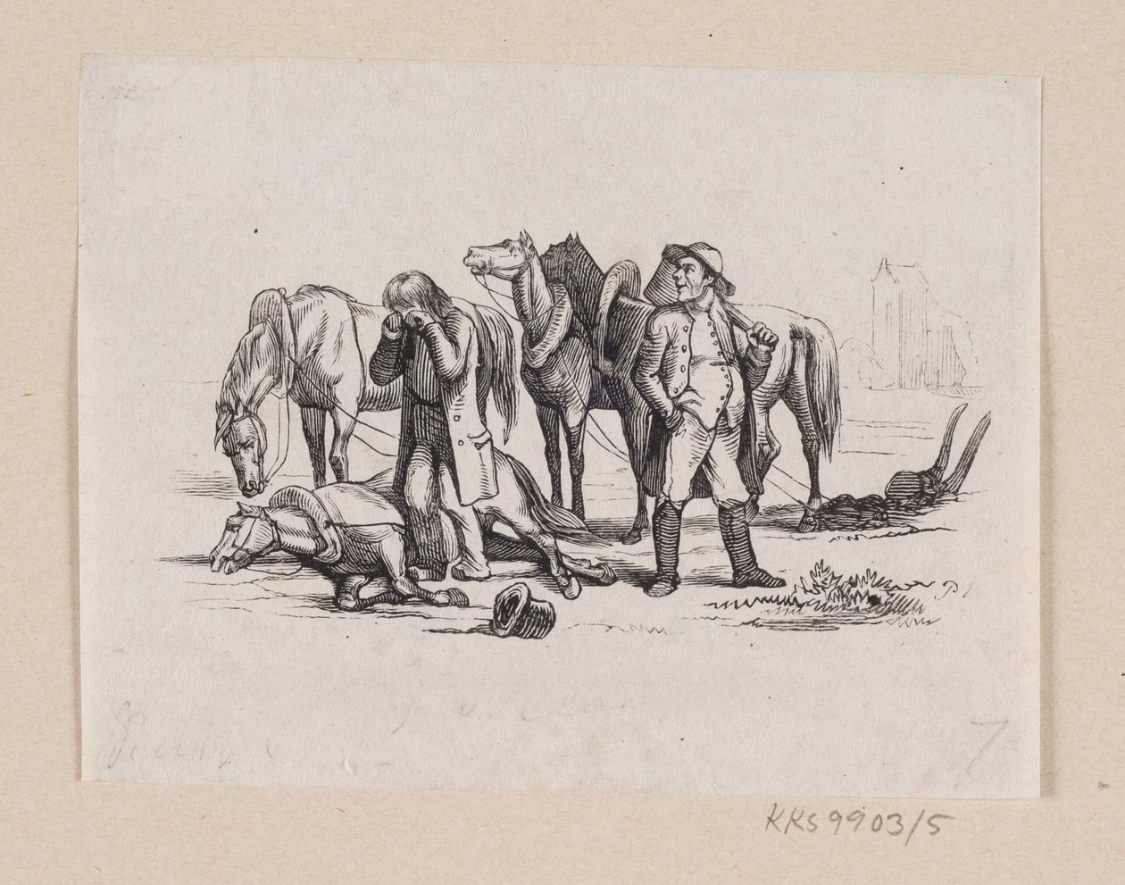 Illustratie voor "Kleine Claus en Grote Claus" in H.C. Andersen, "Sprookjes en Verhalen", Deel 1 door H.P. Hansen