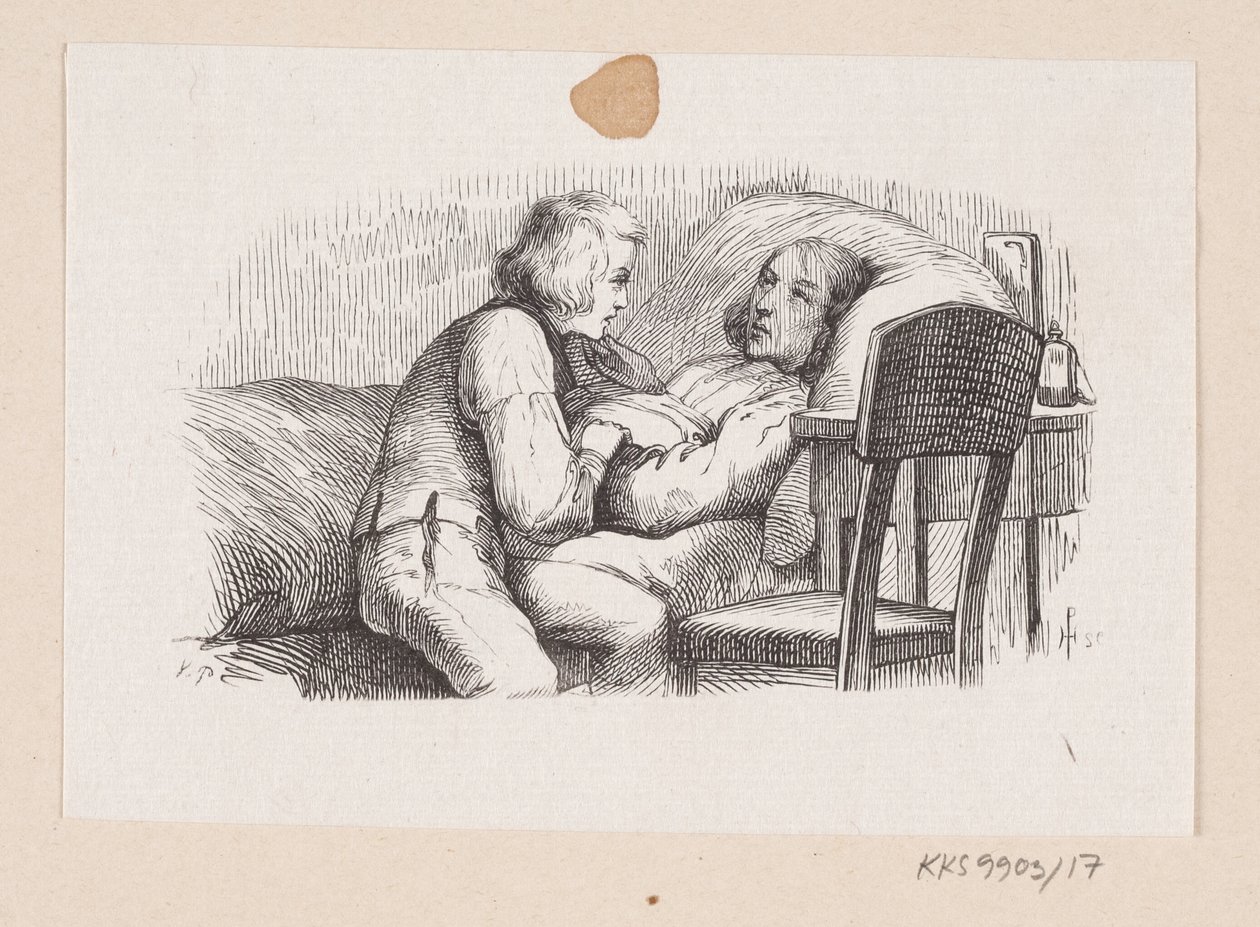 Illustratie voor "De Reisgenoot" in H.C. Andersen, "Sprookjes en Verhalen", Deel 1 door H.P. Hansen