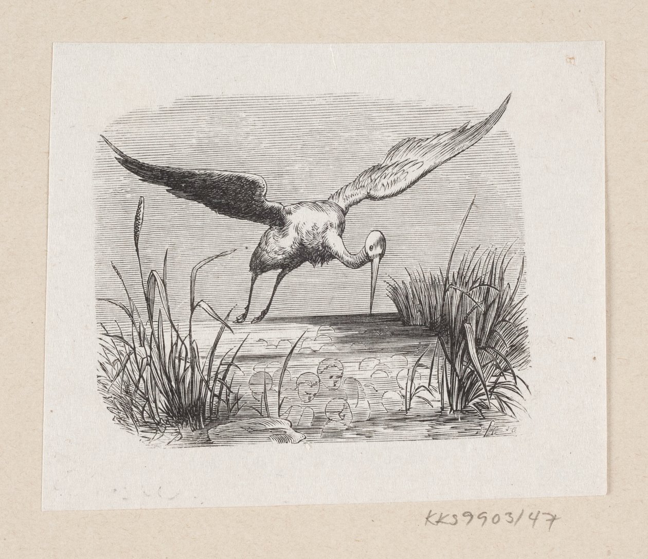 Illustratie voor "De ooievaars" in H.C. Andersen, "Sprookjes en verhalen", Deel 1 door H.P. Hansen