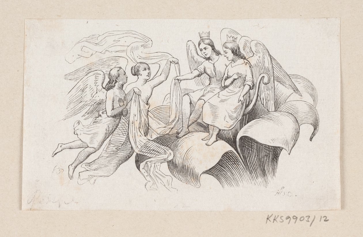 Illustratie voor "Duimelijntje" in H.C. Andersen, "Sprookjes en Verhalen", Deel 1 door H.P. Hansen