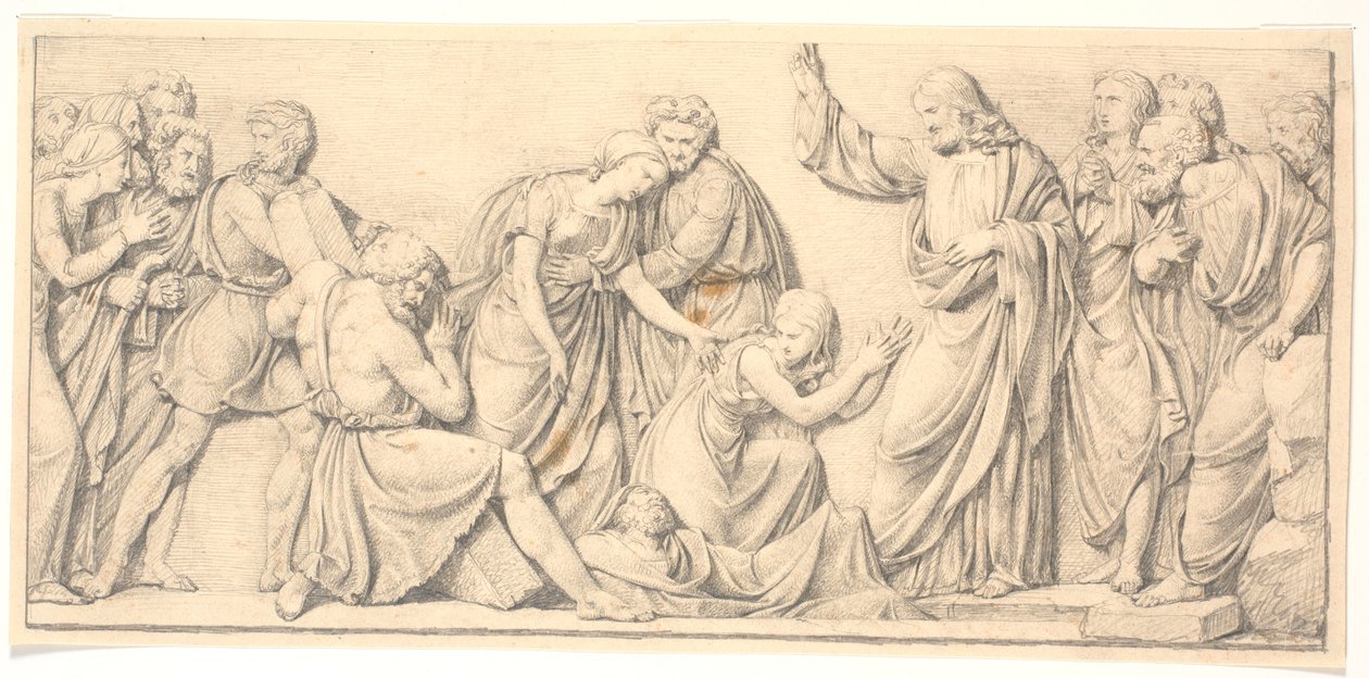 De opwekking van Lazarus. Studie voor afwijkend reliëf in de slotkapel door H.W. Bissen