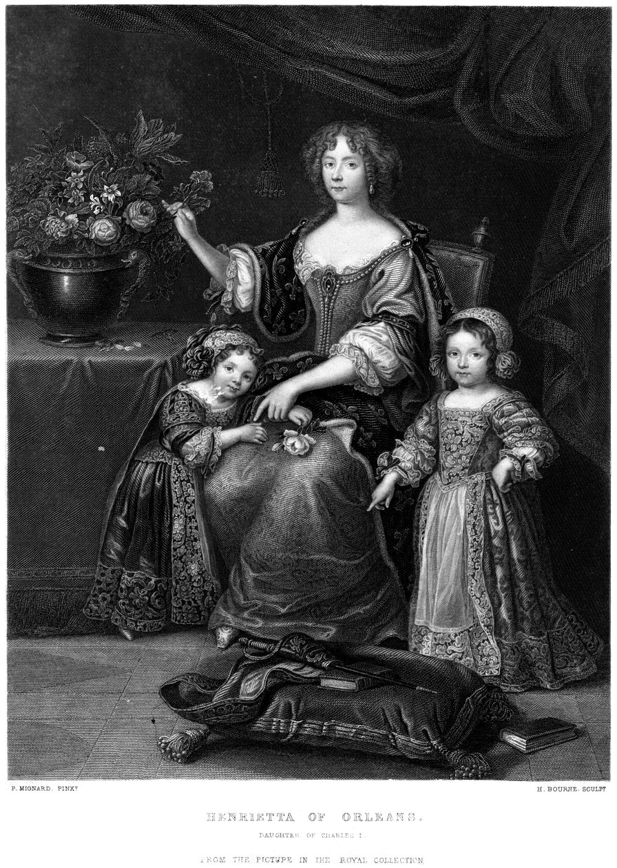 Henrietta van Orléans, dochter van Karel I, 19e eeuw door H. Bourne