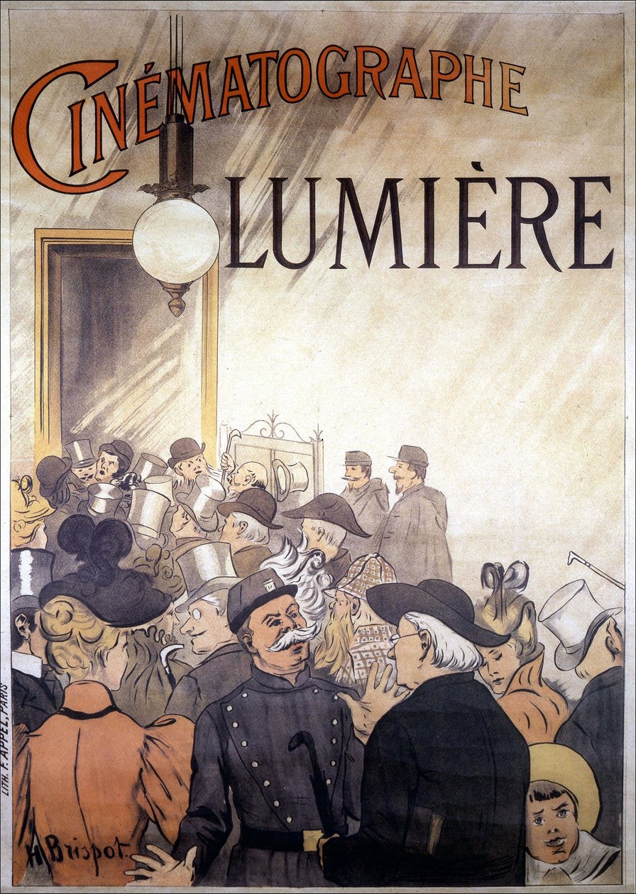 Reclameposter door H. Brispot voor de cinematograaf van de gebroeders Lumière, begin 20e eeuw door H. Brispot