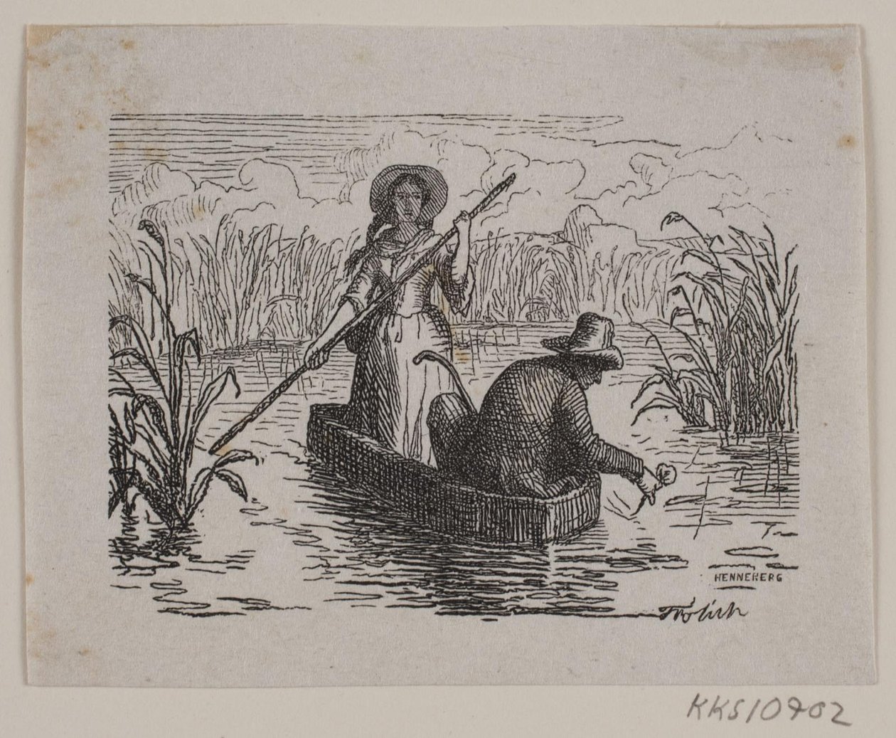 Illustratie voor T. A. Becker, "Ringen op Hastrup" door H. C. Henneberg