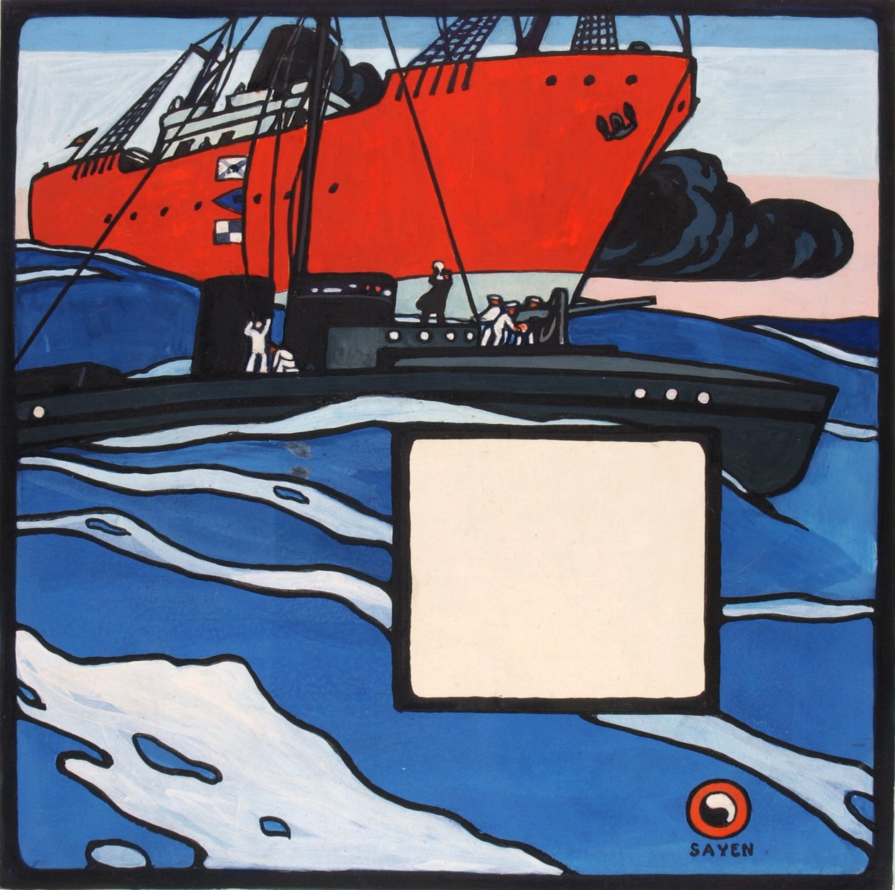 Zonder titel (marineactie) door H. Lyman Sayen