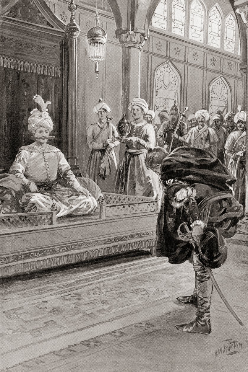 Sir Anthony Shirley bezoekt het hof van Shah Abbas de Grote, Perzië in 1599, uit Hutchinson