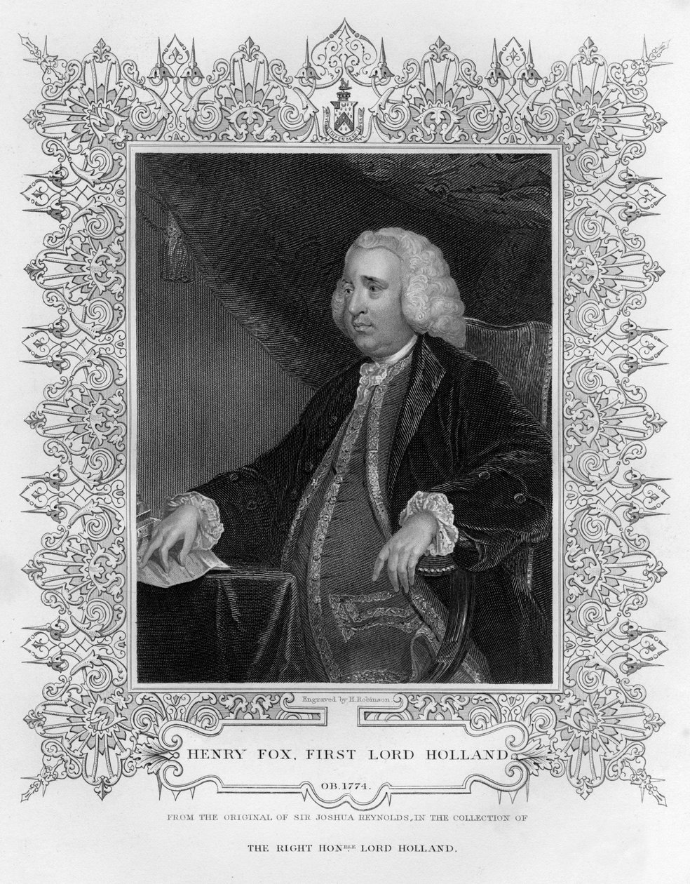 Henry Fox 1705-1774, 1e Baron Holland van Foxley, Engelse staatsman, 19e eeuw door H. Robinson