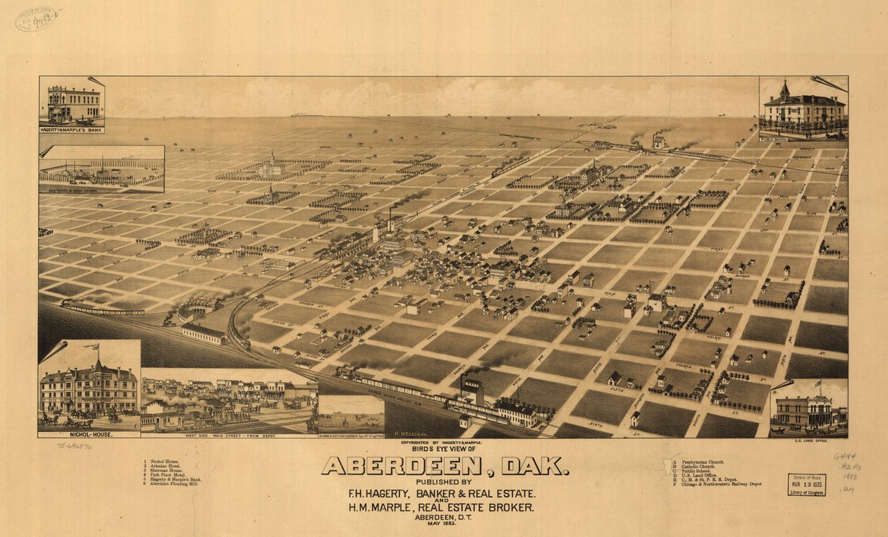 Vogelvlucht van Aberdeen, Dak. LOC 75696570 door H. Wellge