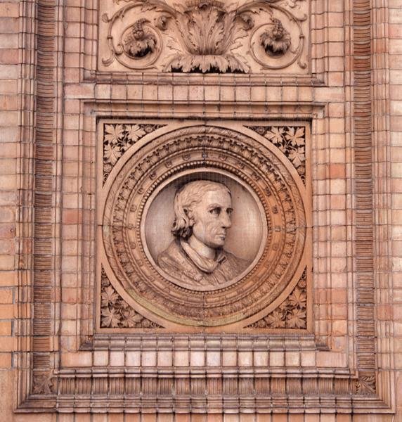 Detail van de gevel van de Hamburger Kunsthalle door H. v. d. Schirrmacher G. T. and Erbe A. Hude