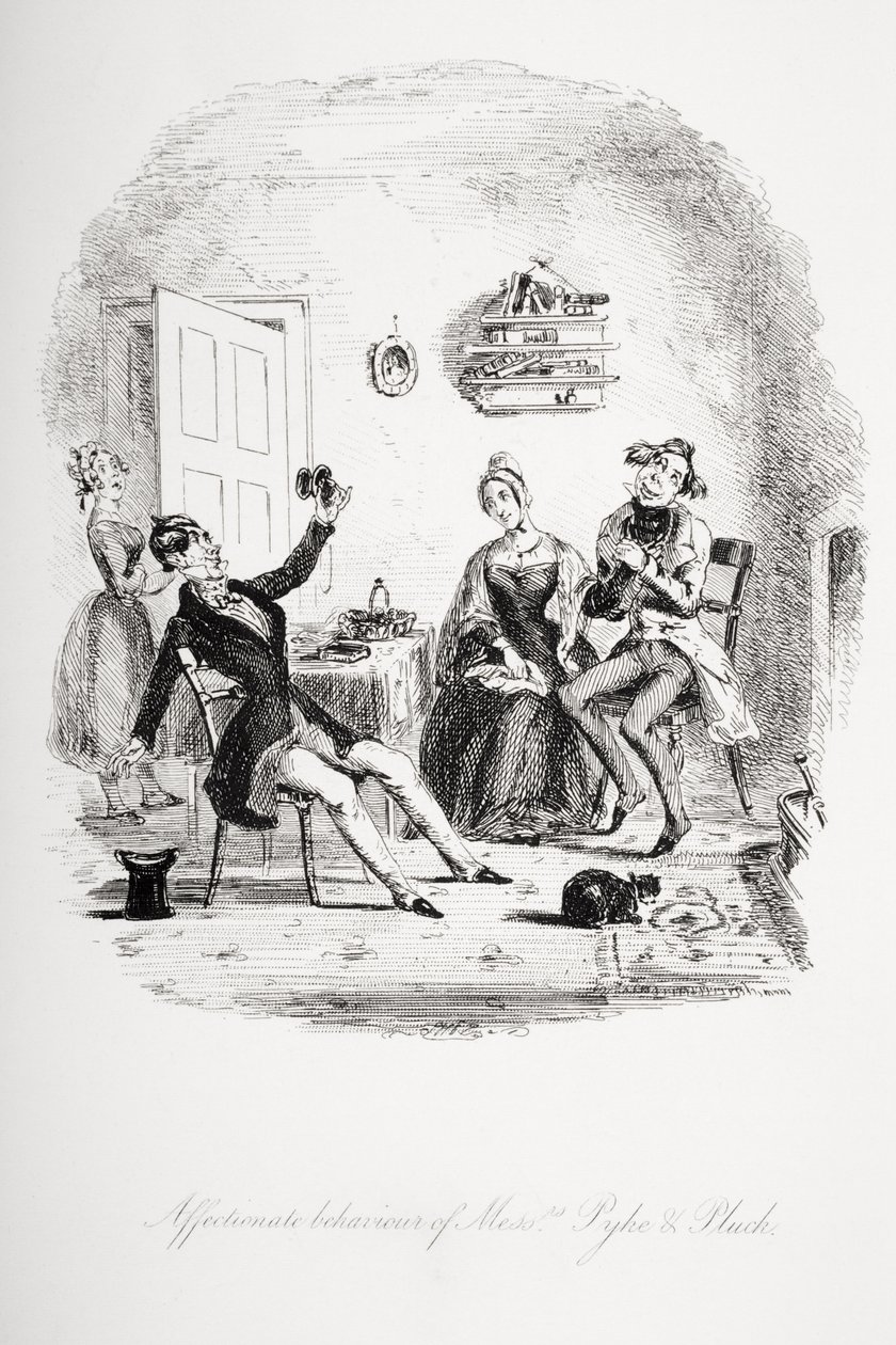 Aanhankelijk gedrag van heren Pyke en Pluck, illustratie uit 