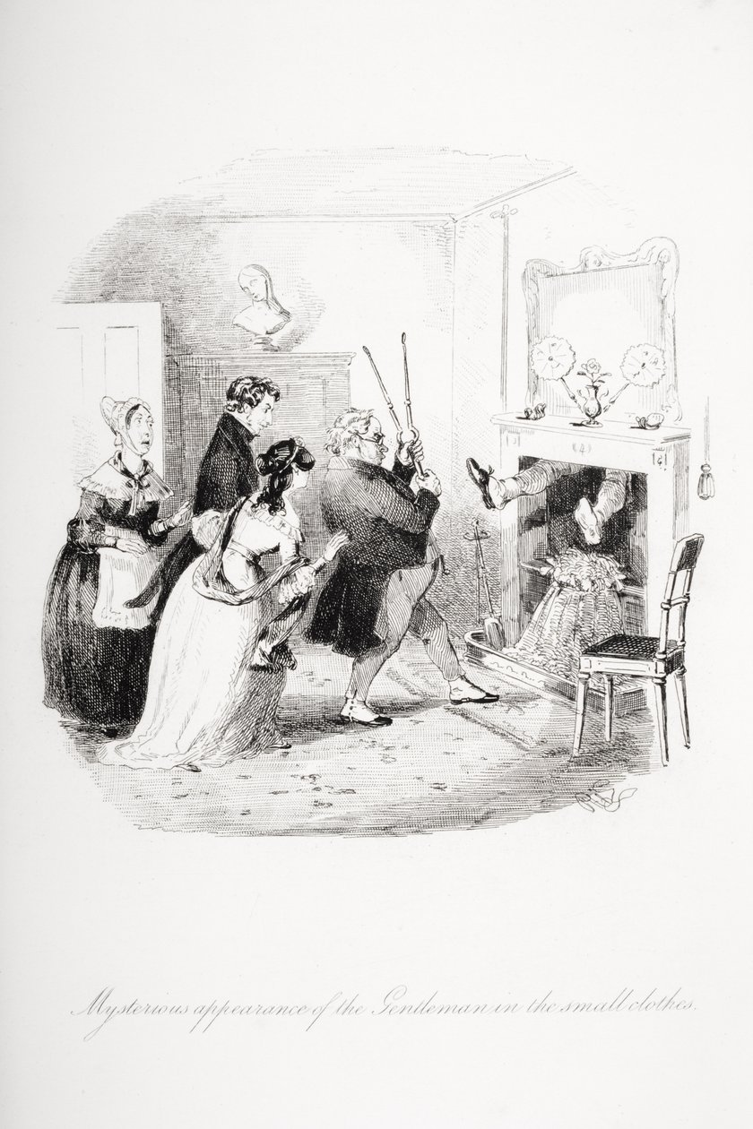 Mysterieuze verschijning van de heer in de kniebroek, illustratie uit 