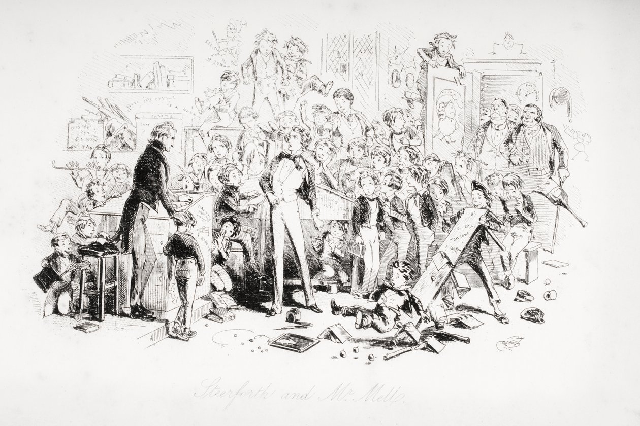 Steerforth en Mr. Mell, illustratie uit 