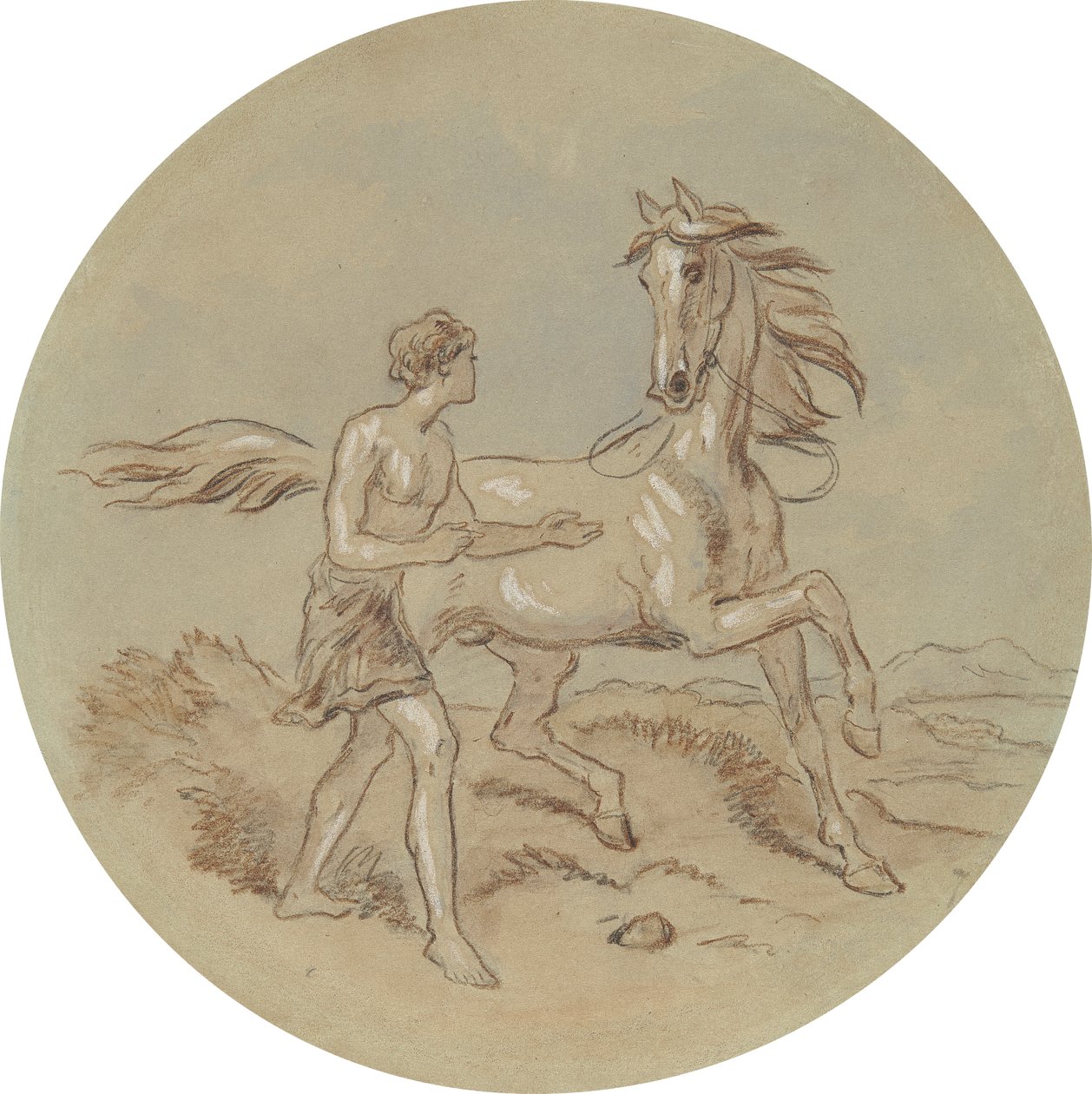 Een van achttien ontwerpen voor een serie platen die Venus en Adonis illustreren door Hablot Knight Browne