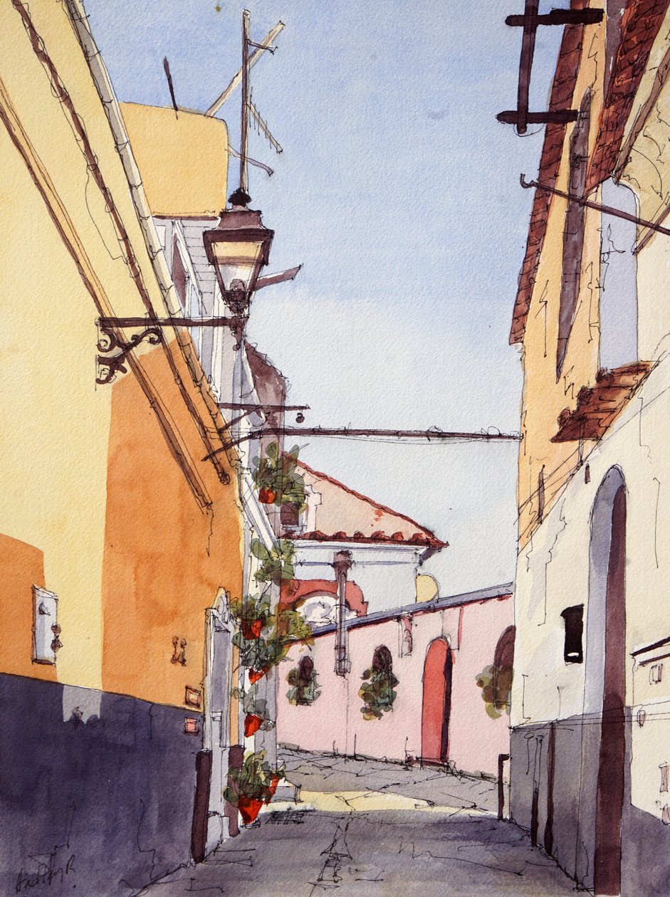 Zijstraat, Positano, Italië, ca. 2024 door Hadley Rampton