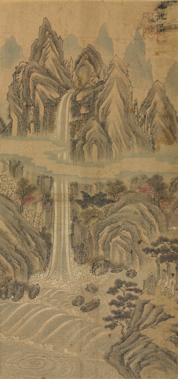 Negen-dragons waterval door Han Unpyeong (Korean)