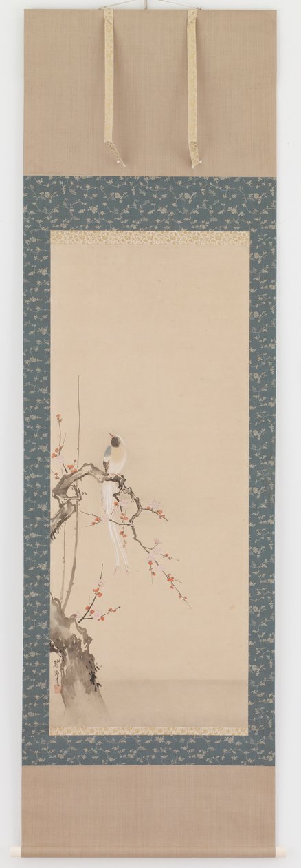 Vogel en pruimenbloesems, Edo-periode door Hanabusa Itcho