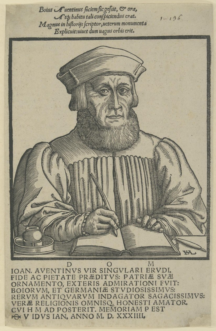 Ioannes Aventinus - dedicatio Annalium Boiorum door Hanns Lautensack